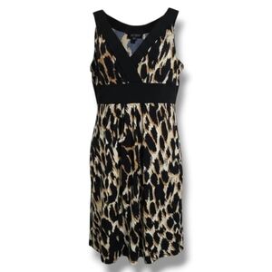 Axcess by Liz Claiborne Women’s Animal Print Sleeveless Empire Waist Dress Large